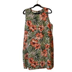 Anne Klein tropical shift dress Linen blend Size XL